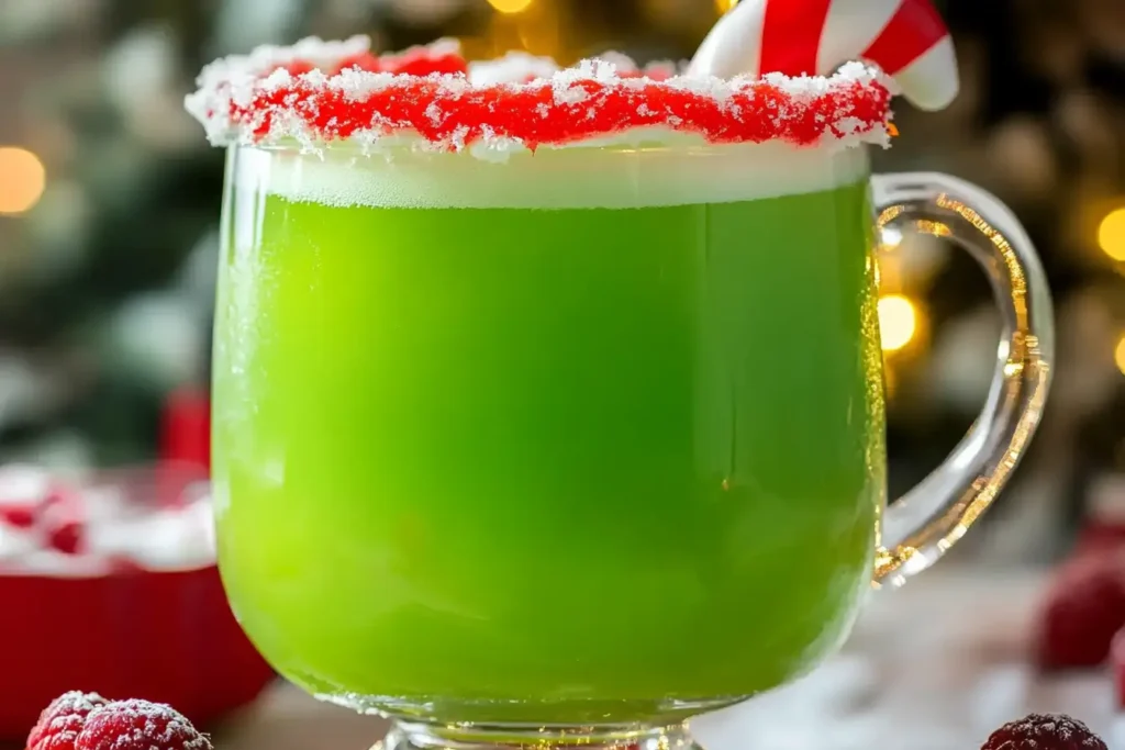 Grinch Punch Recipe – festive green holiday drink.