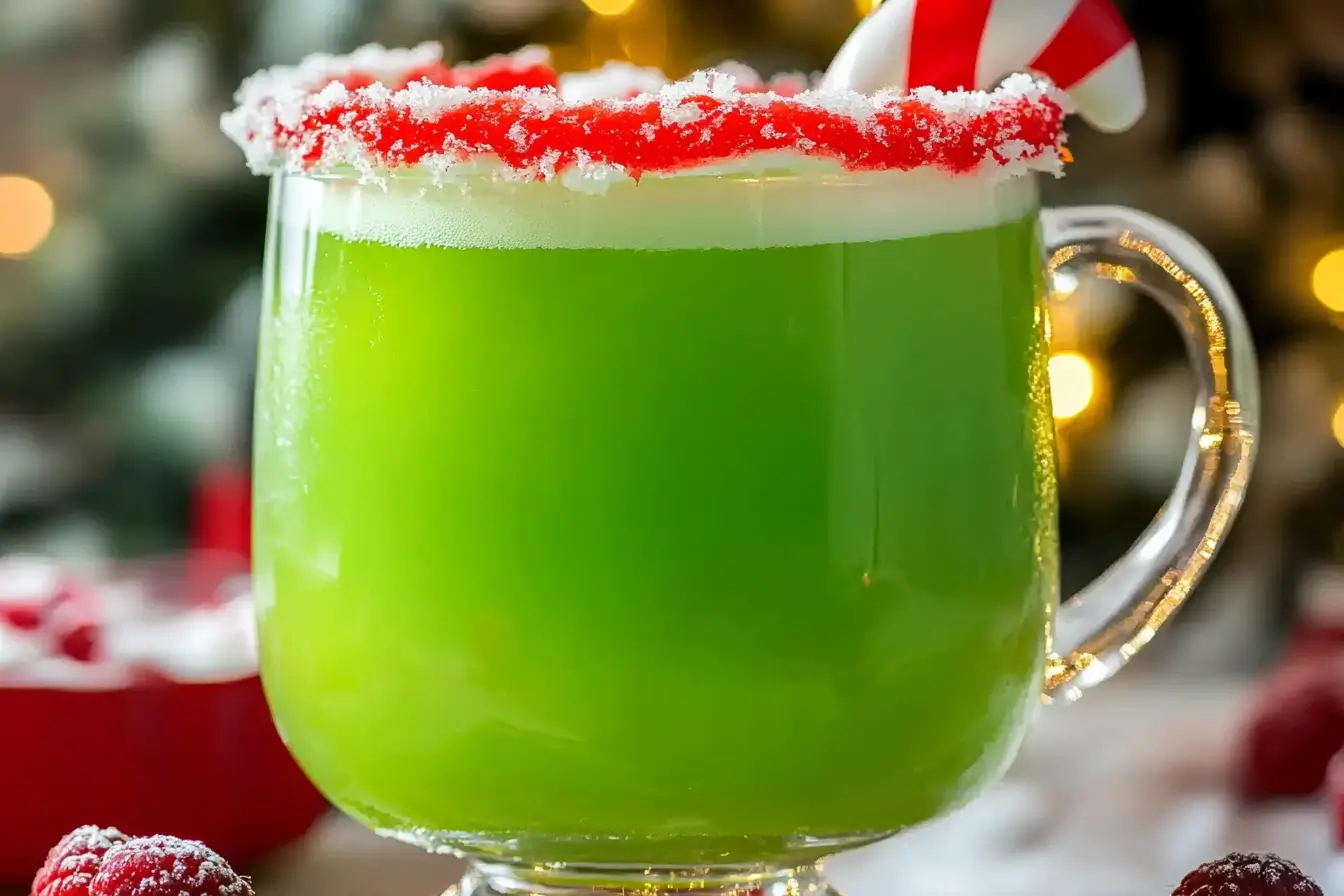 Grinch Punch Recipe – festive green holiday drink.