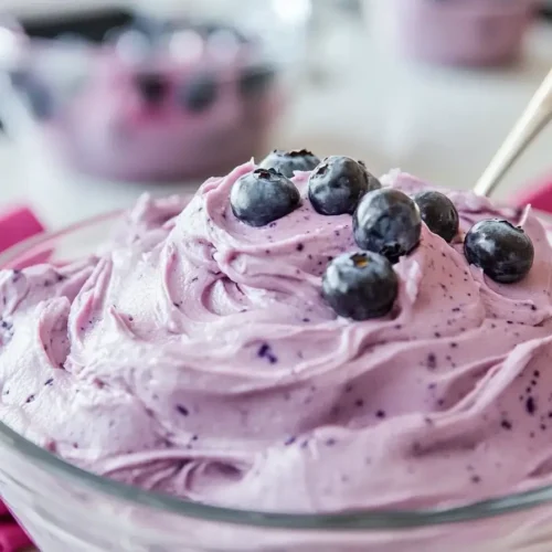 Blueberry Cream Cheese Frosting in a bowl